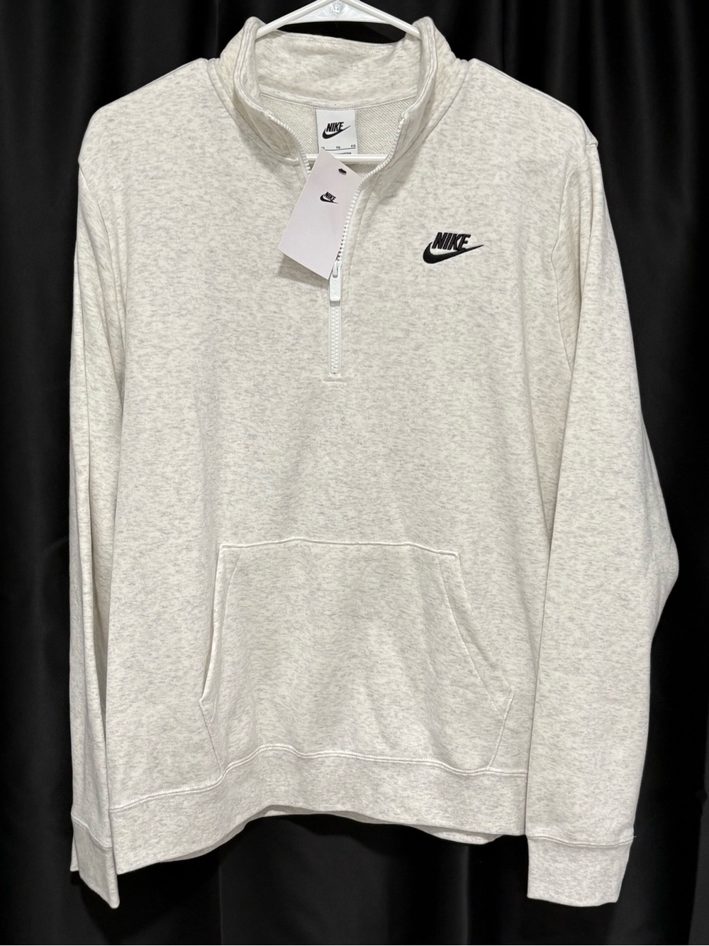 NWT Nike Woman’s Light Gray Quarter-Zip Pullover Sweatshirt